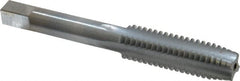 Made in USA - 7/16-14 UNC 4 Flute Chrome Finish High Speed Steel Straight Flute Standard Hand Tap - Plug, Right Hand Thread, 3-5/32" OAL, 1-7/16" Thread Length, H3 Limit, Oversize - Exact Tooling