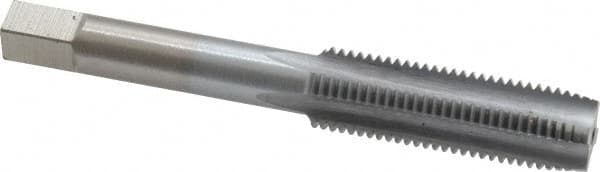 Made in USA - 7/16-20 UNF 4 Flute Chrome Finish High Speed Steel Straight Flute Standard Hand Tap - Plug, Right Hand Thread, 3-5/32" OAL, 1-7/16" Thread Length, H3 Limit, Oversize - Exact Tooling