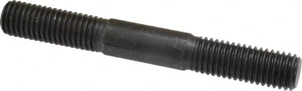 Gibraltar - 5/8-11 5" OAL Equal Double Threaded Stud - Alloy Steel, Black Oxide Finish, 1-3/4" Equal Thread Length - Exact Tooling