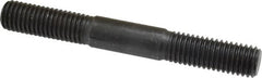 Gibraltar - 5/8-11 5" OAL Equal Double Threaded Stud - Alloy Steel, Black Oxide Finish, 1-3/4" Equal Thread Length - Exact Tooling