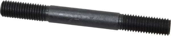 Gibraltar - 5/8-11 6" OAL Equal Double Threaded Stud - Alloy Steel, Black Oxide Finish, 1-3/4" Equal Thread Length - Exact Tooling