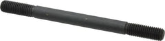 Gibraltar - 5/8-11 8" OAL Equal Double Threaded Stud - Alloy Steel, Black Oxide Finish, 1-3/4" Equal Thread Length - Exact Tooling
