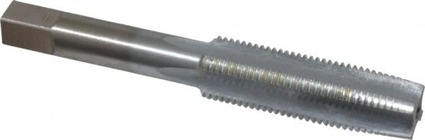 Made in USA - 1/2-20 UNF 3B 4 Flute Chrome Finish High Speed Steel Straight Flute Standard Hand Tap - Taper, Right Hand Thread, 3-3/8" OAL, 1-21/32" Thread Length, H3 Limit, Oversize - Exact Tooling