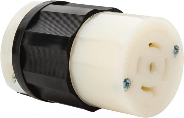 Leviton - 277/480 VAC, 20 Amp, L22-20R Configuration, Industrial Grade, Self Grounding Connector - 3 Phase, 4 Poles, 0.595 to 0.895 Inch Cord Diameter - Exact Tooling