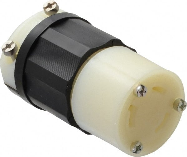 Leviton - 480 VAC, 30 Amp, L8-30R Configuration, Industrial Grade, Self Grounding Connector - 1 Phase, 2 Poles, 0.385 to 0.86 Inch Cord Diameter - Exact Tooling