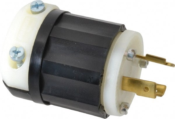 Leviton - 277 VAC, 20 Amp, L7-20P Configuration, Industrial Grade, Self Grounding Plug - 1 Phase, 2 Poles, 0.385 to 0.78 Inch Cord Diameter - Exact Tooling