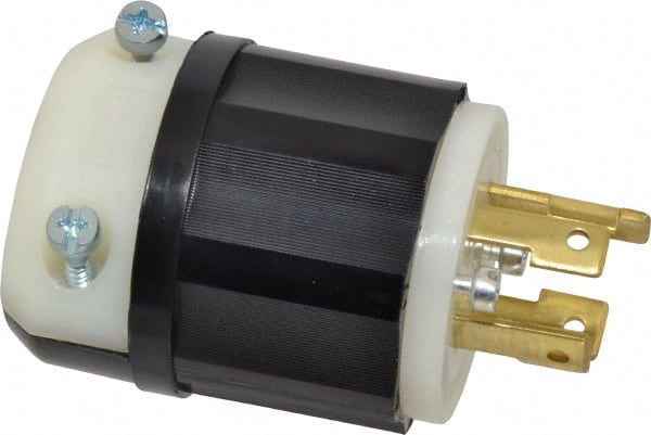 Leviton - 250 VAC, 30 Amp, L15-30P Configuration, Industrial Grade, Self Grounding Plug - 3 Phase, 3 Poles, 0.595 to 1.15 Inch Cord Diameter - Exact Tooling