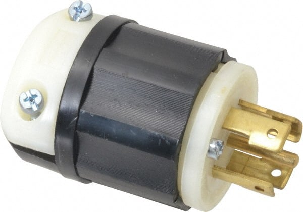 Leviton - 120/208 VAC, 30 Amp, L21-30P Configuration, Industrial Grade, Self Grounding Plug - 3 Phase, 4 Poles, 0.595 to 1.15 Inch Cord Diameter - Exact Tooling