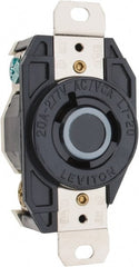 Leviton - 277 VAC, 20 Amp, L7-20R NEMA, Self Grounding Receptacle - 2 Poles, 3 Wire, Female End, Black - Exact Tooling