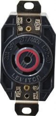 Leviton - 277/480 VAC, 20 Amp, L22-20R NEMA, Self Grounding Receptacle - 4 Poles, 5 Wire, Female End, Black - Exact Tooling