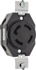Leviton - 250 VDC, 250/600 VAC, 30 Amp, NonNEMA, Self Grounding Receptacle - 3 Poles, 4 Wire, Female End, Black - Exact Tooling