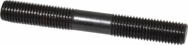 Gibraltar - M16x2.0 125mm OAL Equal Double Threaded Stud - Alloy Steel, Black Oxide Finish, 47mm Equal Thread Length, Metric - Exact Tooling