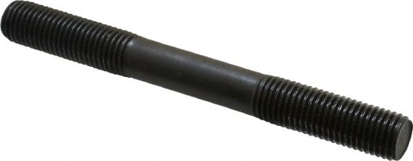 Gibraltar - M16x2.0 150mm OAL Equal Double Threaded Stud - Alloy Steel, Black Oxide Finish, 47mm Equal Thread Length, Metric - Exact Tooling