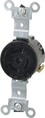 Leviton - 250 VAC, 15 Amp, L6-15R NEMA, Self Grounding Receptacle - 2 Poles, 3 Wire, Female End, Black - Exact Tooling