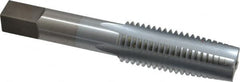 Made in USA - 3/4-10 UNC 4 Flute Chrome Finish High Speed Steel Straight Flute Standard Hand Tap - Taper, Right Hand Thread, 4-1/4" OAL, 2" Thread Length, H3 Limit, Oversize - Exact Tooling