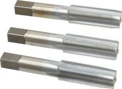 Made in USA - 3/4-16 UNF, 4 Flute, Bottoming, Plug & Taper, Chrome Finish, High Speed Steel Tap Set - Right Hand Cut, 4-1/4" OAL, 2" Thread Length, 2B/3B Class of Fit - Exact Tooling