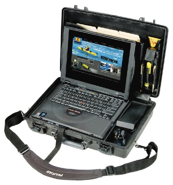 Pelican Products, Inc. - 13-15/16" Wide x 13-15/16" Deep x 4-11/16" High, Laptop/Tablet Case - Black, Plastic - Exact Tooling