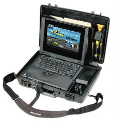 Pelican Products, Inc. - 13-15/16" Wide x 13-15/16" Deep x 4-11/16" High, Laptop/Tablet Case - Black, Plastic - Exact Tooling