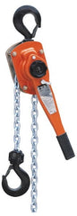 Value Collection - 6,000 Lb Lifting Capacity, 5' Lift Height, Lever Hoist - Made from Chain, 77 Lb Avg Pull to Lift Rated Load, 1 Chain - Exact Tooling