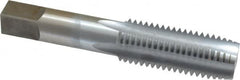Made in USA - 7/8-9 UNC 3B 4 Flute Chrome Finish High Speed Steel Straight Flute Standard Hand Tap - Plug, Right Hand Thread, 4-11/16" OAL, 2-7/32" Thread Length, H4 Limit, Oversize - Exact Tooling