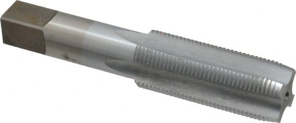 Made in USA - 1-14 UNS 3B 4 Flute Chrome Finish High Speed Steel Straight Flute Standard Hand Tap - Plug, Right Hand Thread, 5-1/8" OAL, 2-1/2" Thread Length, H4 Limit, Oversize - Exact Tooling