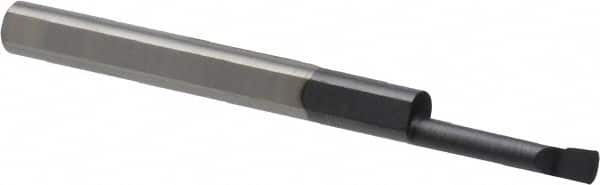 Scientific Cutting Tools - 0.08" Min Bore Diam, 0.4" Max Bore Depth, 1/8 Shank Diam, Boring Bar - Right Hand Cut, Solid Carbide, AlTiN+ Finish - Exact Tooling