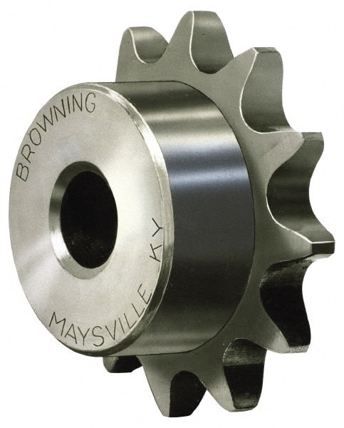 Browning - 25 Teeth, 1/2" Chain Pitch, Chain Size 41, Finished Bore Sprocket - 1" Bore Diam, 3.984" Pitch Diam, 4.26" Outside Diam - Exact Tooling