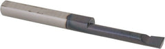 Scientific Cutting Tools - 0.14" Min Bore Diam, 0.8" Max Bore Depth, 3/16 Shank Diam, Boring Bar - Right Hand Cut, Solid Carbide, AlTiN+ Finish - Exact Tooling