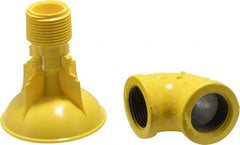 Bradley - Plastic Plumbed Wash Station SpinTec Drench Showerhead - Includes 1" 90° Elbow & Internal 23 GPM Flow Restrictor - Exact Tooling