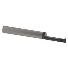 Scientific Cutting Tools - 0.4" Cutting Depth, 24 to 56 TPI, 0.12" Diam, Internal Thread, Solid Carbide, Single Point Threading Bar - AlTiN+ Finish, 2" OAL, 3/16" Shank Diam, 0.03" Projection from Edge, 60° Profile Angle - Exact Tooling