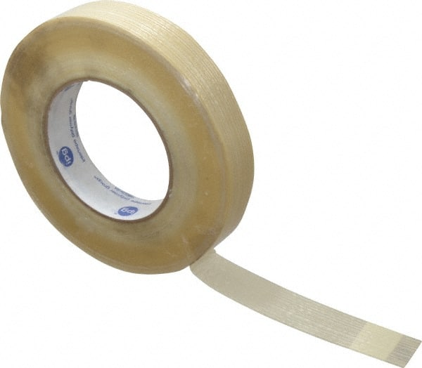Intertape - 1" x 60 Yd Clear Rubber Adhesive Packaging Tape - Polyester Film Backing, 7.5 mil Thick, 333 Lb Tensile Strength, Series RG16 - Exact Tooling