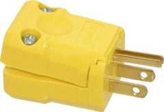 Leviton - 125 VAC, 15 Amp, 5-15P NEMA, Valise, Self Grounding, Industrial Grade Plug - 2 Pole, 3 Wire, 1 Phase, Nylon, Yellow - Exact Tooling