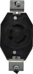 Leviton - 125/250 VAC, 20 Amp, NonNEMA, Ungrounded Receptacle - 3 Poles, 3 Wire, Female End, Black - Exact Tooling