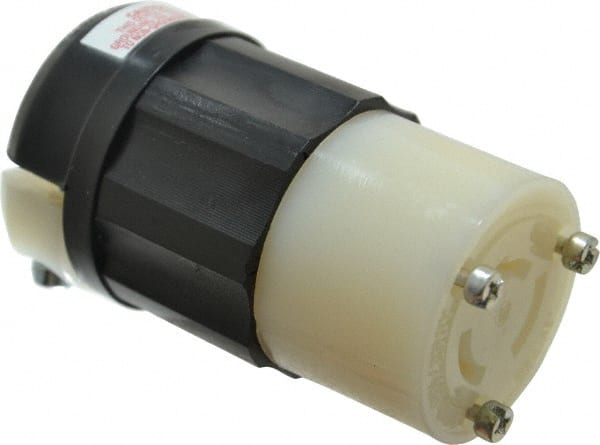 Leviton - 125/250 VAC, 20 Amp, NonNEMA Configuration, Industrial Grade, Ungrounded Connector - 1 Phase, 3 Poles, 0.385 to 0.78 Inch Cord Diameter - Exact Tooling