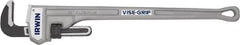 Irwin - 36" Aluminum Straight Pipe Wrench - 5" Pipe Capacity - Exact Tooling