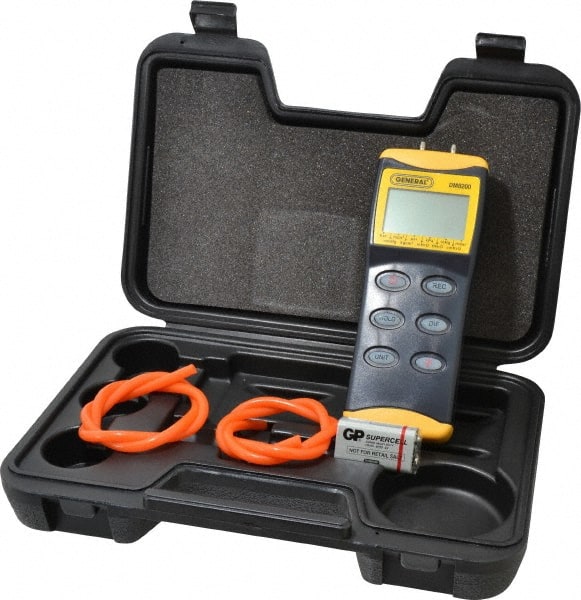 General - 100 Max psi, 0.3% Accuracy, Handheld Digital Manometer - 150 Maximum PSI, 2768 Inch Water Column - Exact Tooling