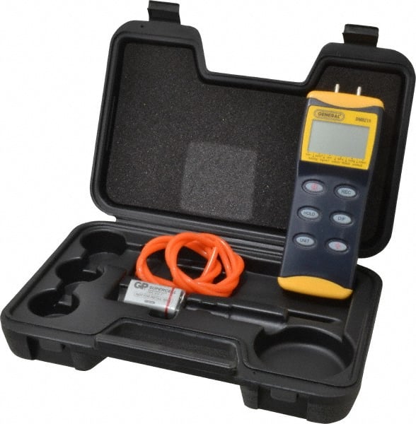 General - 15 Max psi, 0.3% Accuracy, Handheld Digital Manometer - 30 Maximum PSI, 415 Inch Water Column - Exact Tooling