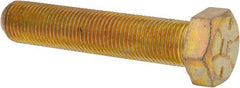 Made in USA - 1/2-20 UNF, 2-1/2" Length Under Head Hex Head Cap Screw - Fully Threaded, Grade 8 Alloy Steel, Zinc Yellow Dichromate Finish, 3/4" Hex - Exact Tooling