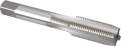 OSG - 9/16-18 UNF 4 Flute Bright Finish High Speed Steel Straight Flute Standard Hand Tap - Plug, Left Hand Thread, 3-19/32" OAL, 1-21/32" Thread Length, H3 Limit, Oversize - Exact Tooling