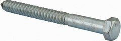 Value Collection - 3/4" Screw, 8" Length Under Head, Steel, Hex Head Lag Screw - Zinc Plated, Grade 2 - Exact Tooling