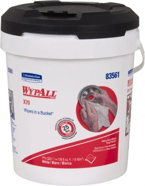 WypAll - Reusable Shop Towel/Industrial Wipes - Pop-Up, 13" x 10" Sheet Size, White - Exact Tooling