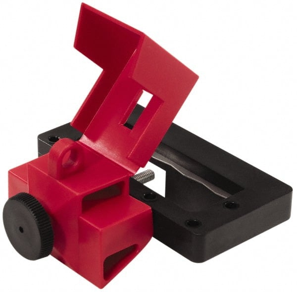 NMC - 3 Wide, Plastic Single-Pole Circuit Breaker Lockout - 1 Padlock, 1 Circuit - Exact Tooling