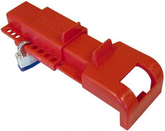 NMC - Polypropylene Butterfly Valve Lockout - 3/8 Inch Max Shackle Diameter, Red - Exact Tooling