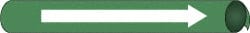 NMC - Pipe Marker with No Legend and Arrow Graphic - 2-1/2 to 3-1/4" Pipe Outside Diam, White on Green - Exact Tooling