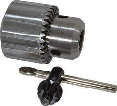 Accupro - JT2, 1/32 to 1/2" Capacity, Tapered Mount Drill Chuck - Keyed, 2.087" Sleeve Diam, 2.717" Open Length - Exact Tooling