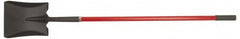 PRO-SOURCE - 11" High x 9-1/2" Wide Square Steel Shovel - 48" Long Fiberglass Straight Handle, Front Turned - Exact Tooling