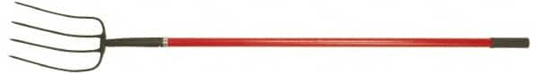 PRO-SOURCE - Spading Fork with 48" Straight Fiberglass Handle - 8-3/4" Blade Width, 4 Tines, 12-1/2" Tine Length - Exact Tooling