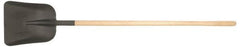 PRO-SOURCE - 13" High x 11" Wide Square Steel Shovel - 48" Long Wood Straight Handle - Exact Tooling