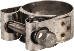 Mikalor - 1-1/4" Hose, 0.78" Wide x 0.04" Thick, T-Bolt Hose Clamp - 1.22 to 1.34" Diam, Stainless Steel - Exact Tooling