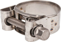 Mikalor - 1-1/2" Hose, 0.78" Wide x 0.04" Thick, T-Bolt Hose Clamp - 1.46 to 1.57" Diam, Stainless Steel - Exact Tooling